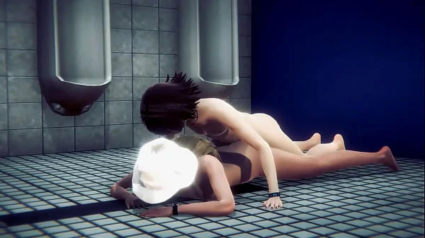 Hentai Uncensored - Blonde girl sex in a public toilet - Japanese Asian Manga Anime Film Game Porn